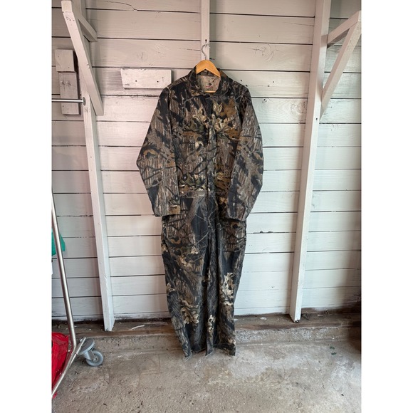 Mossy Oak Other - Mossy Oak Mens Camouflage Hunting Coveralls Full Zip Woodland Camo Jumpsuit